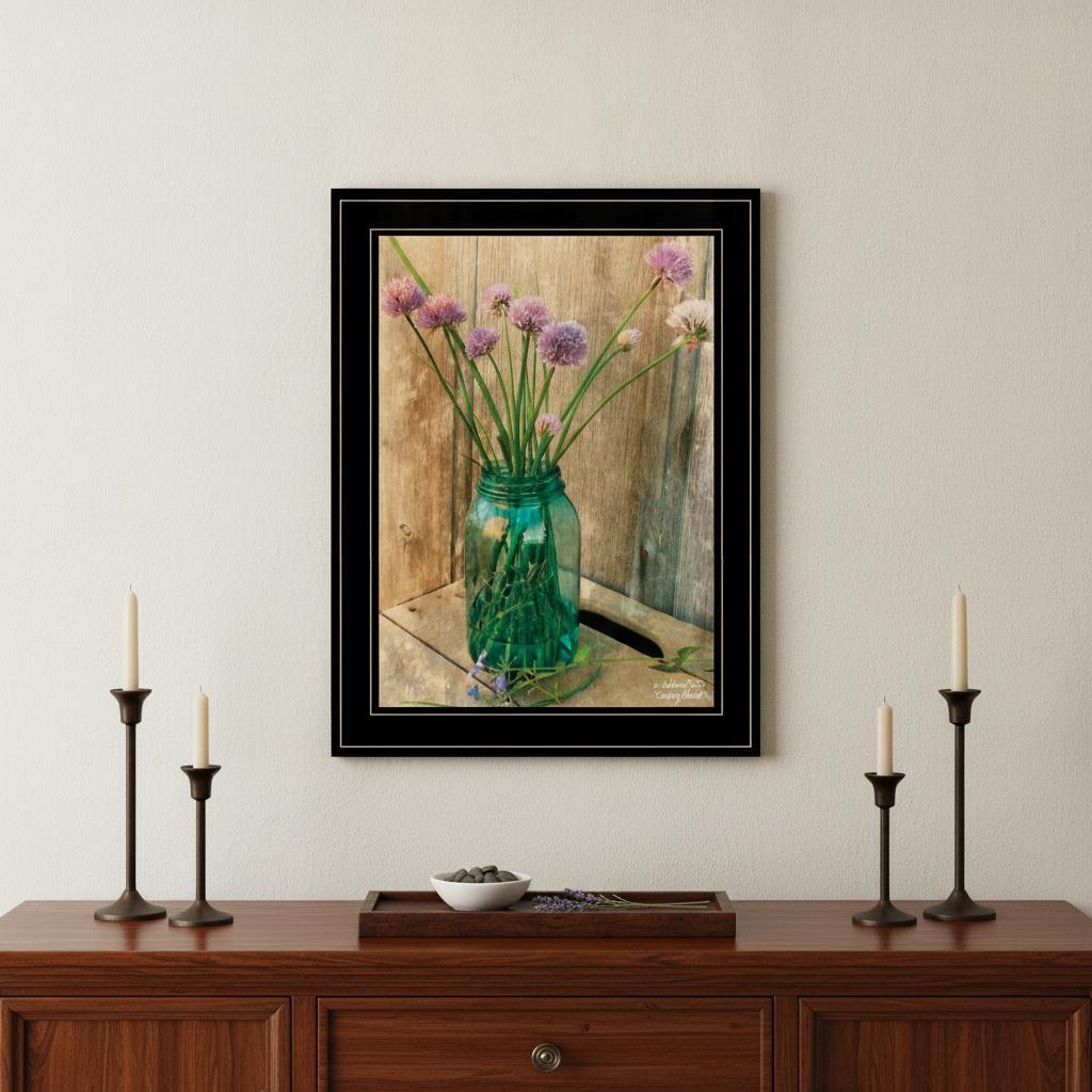 Country Chives 2 Black Framed Print Wall Art - Home Decor