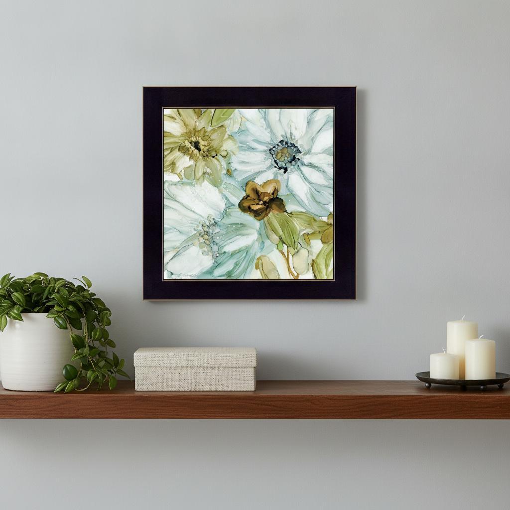 Sea glass Garden I 1 Black Framed Print Wall Art - Home Decor