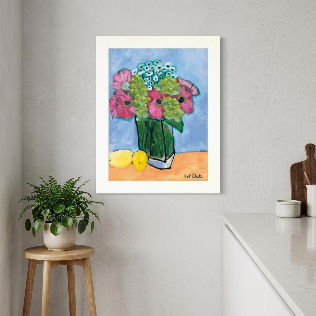 Kitchen Table Series II White Framed Print Kitchen Wall Art - Home Decor
