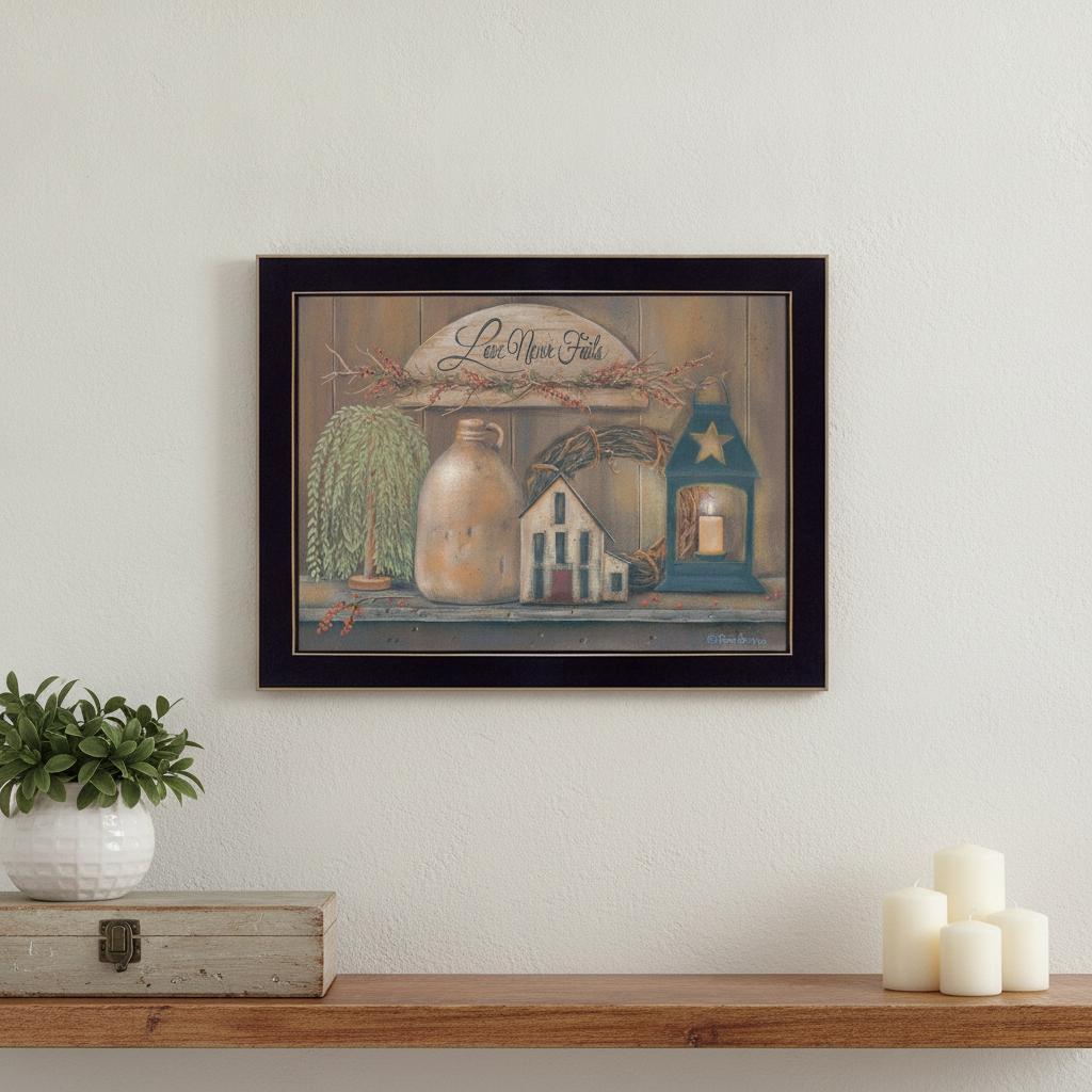 Love Never Fails 4 Black Framed Print Wall Art - Home Decor