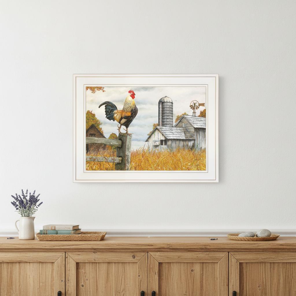 Down on the Farm II White Framed Print Wall Art - Home Decor