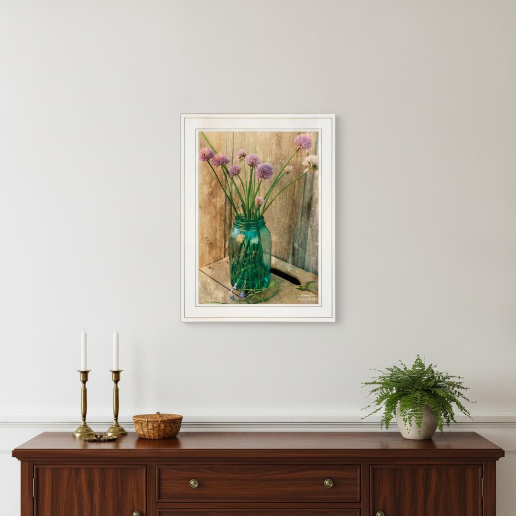 Country Chives 1 White Framed Print Wall Art - Home Decor