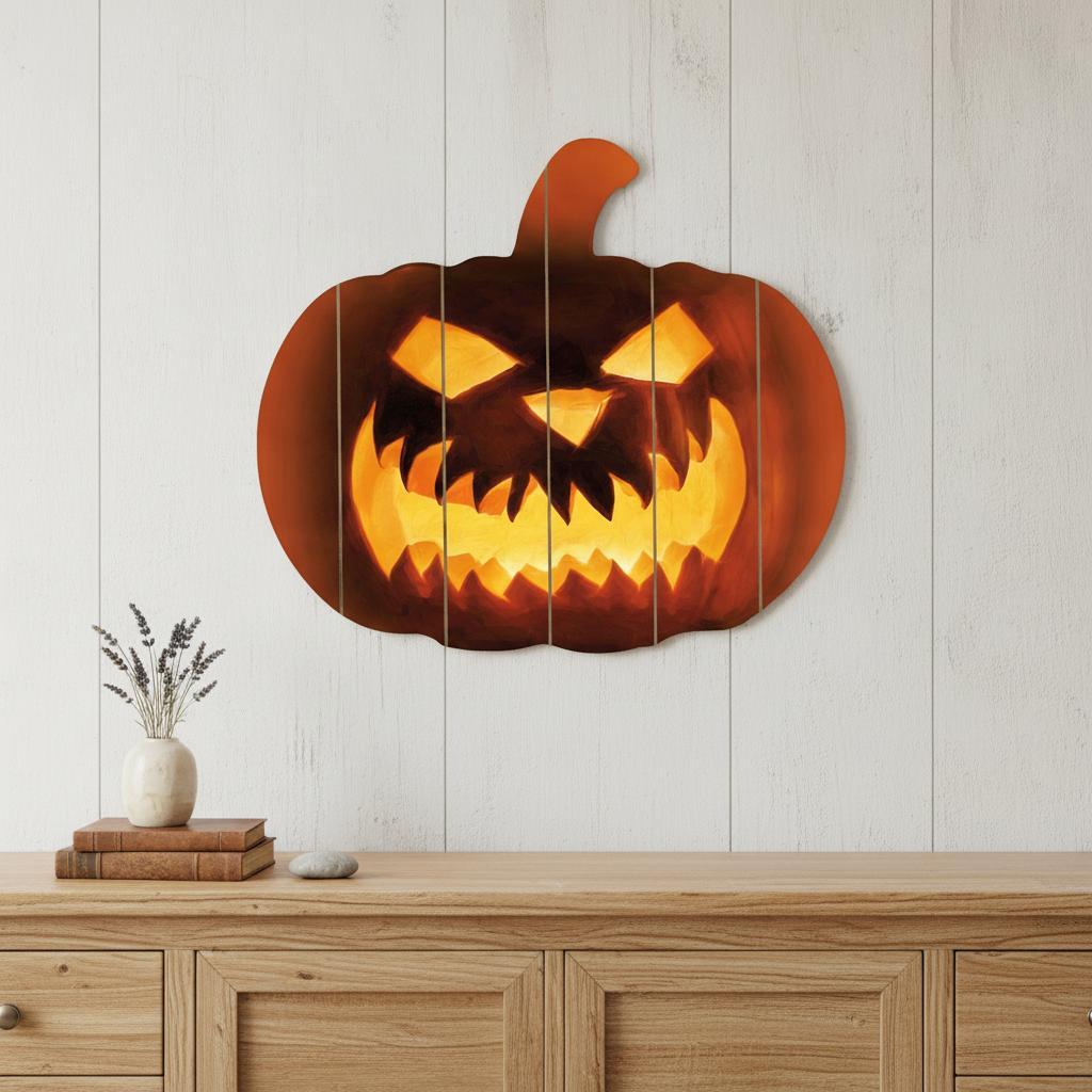 Fierce Pumpkin Face! Unframed Print Wall Art - Home Decor