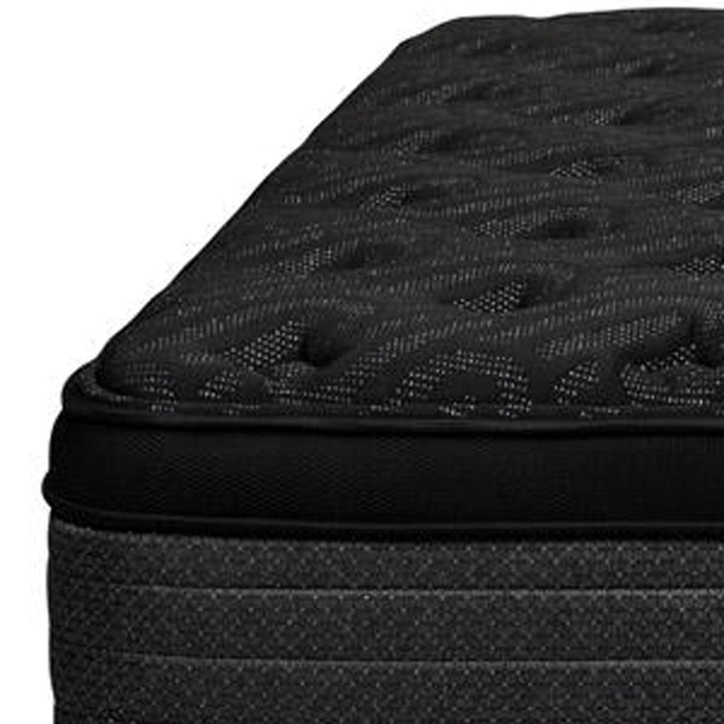 Black plush mattress with quilted top and thick padded border