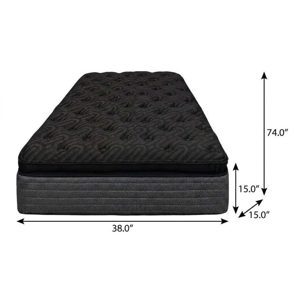 15" Copper Infused Twin Gel Memory Foam Ultra plush Hybrid Mattress - Bed & Bath