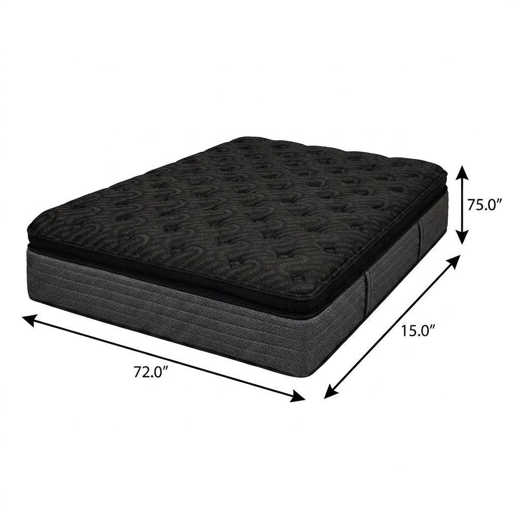 15" Copper Infused Short King 72 x 75 Gel Memory Foam Ultra plush Hybrid Mattress - Bed & Bath