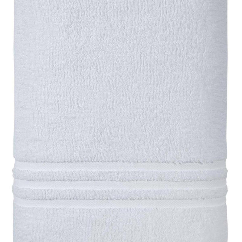 White Turkish cotton bath sheet texture and folded edge with striped bands