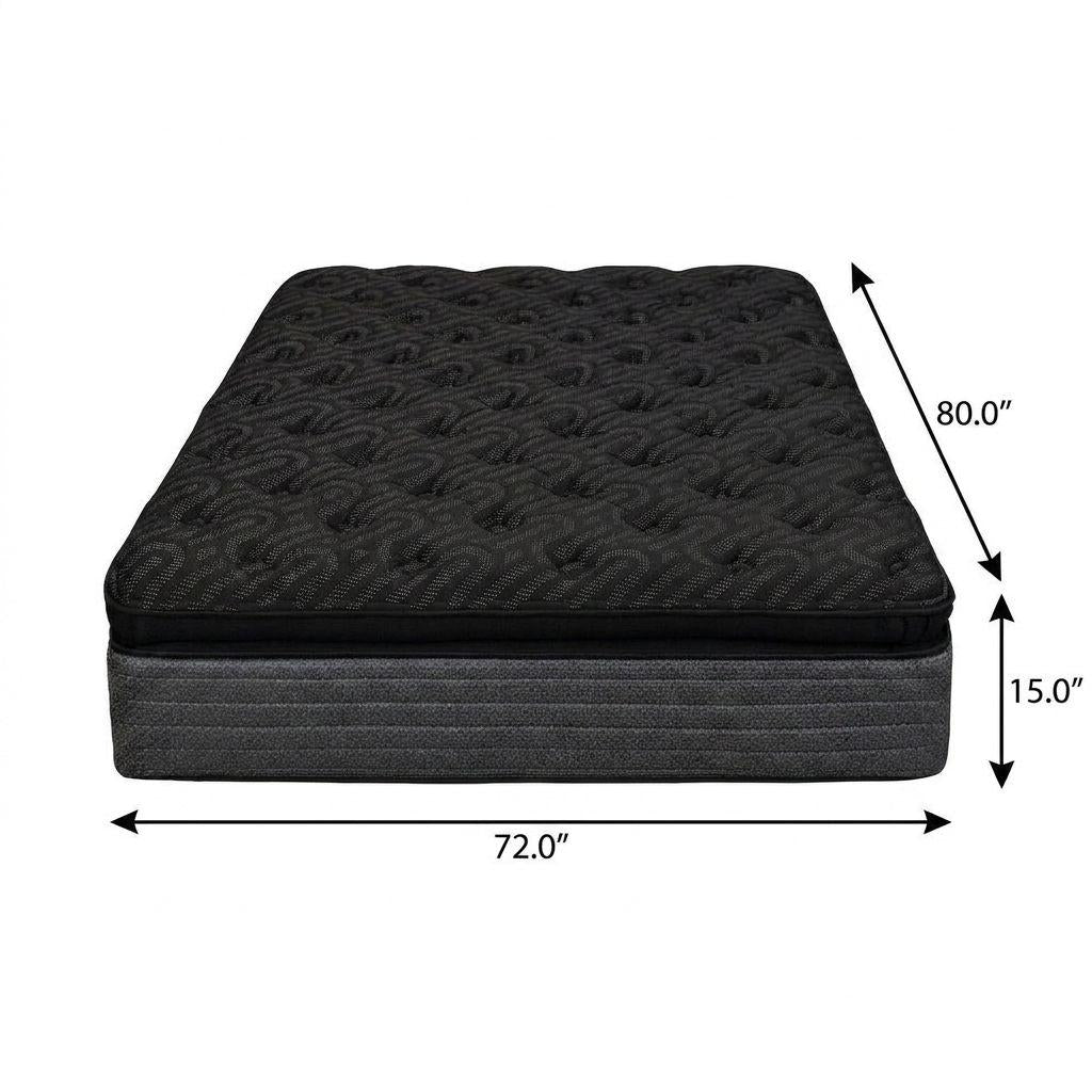 15" Copper Infused RV King 72 x 80 Gel Memory Foam Ultra plush Hybrid Mattress - Bed & Bath