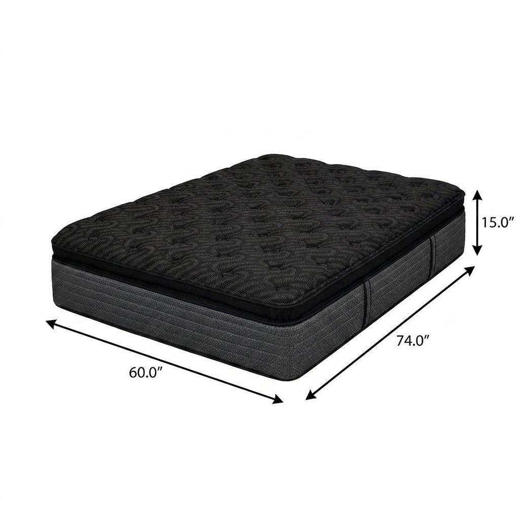 15" Copper Infused Short Queen 60 x 74 Gel Memory Foam Ultra plush Hybrid Mattress - Bed & Bath