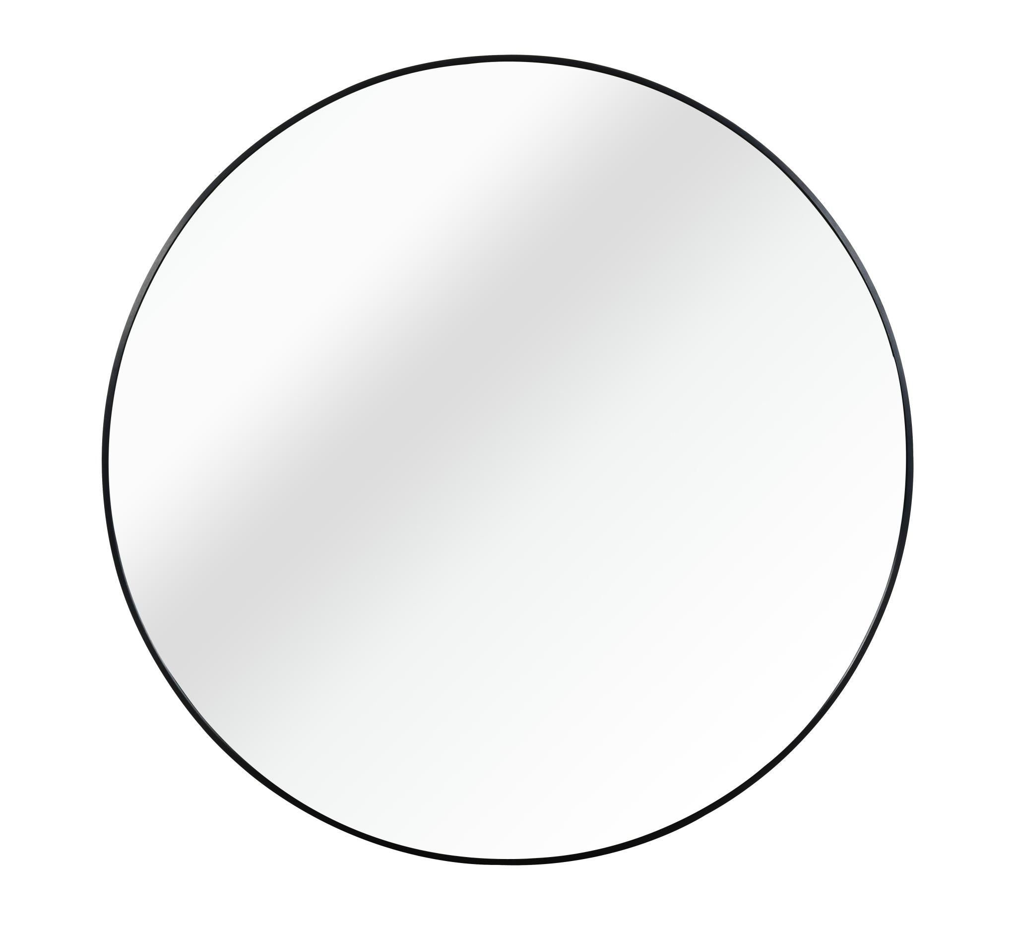 30" Black Aluminum Round Framed Bathroom Vanity Mirror - Bed & Bath