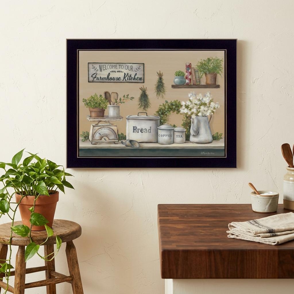 Garden Farmhouse Kitchen Black Framed Print Kitchen Wall Art - Home Decor