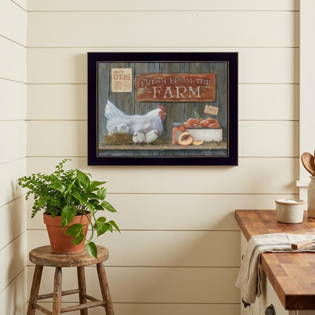 Fresh from the Farm 1 Black Framed Print Wall Art - Home Decor