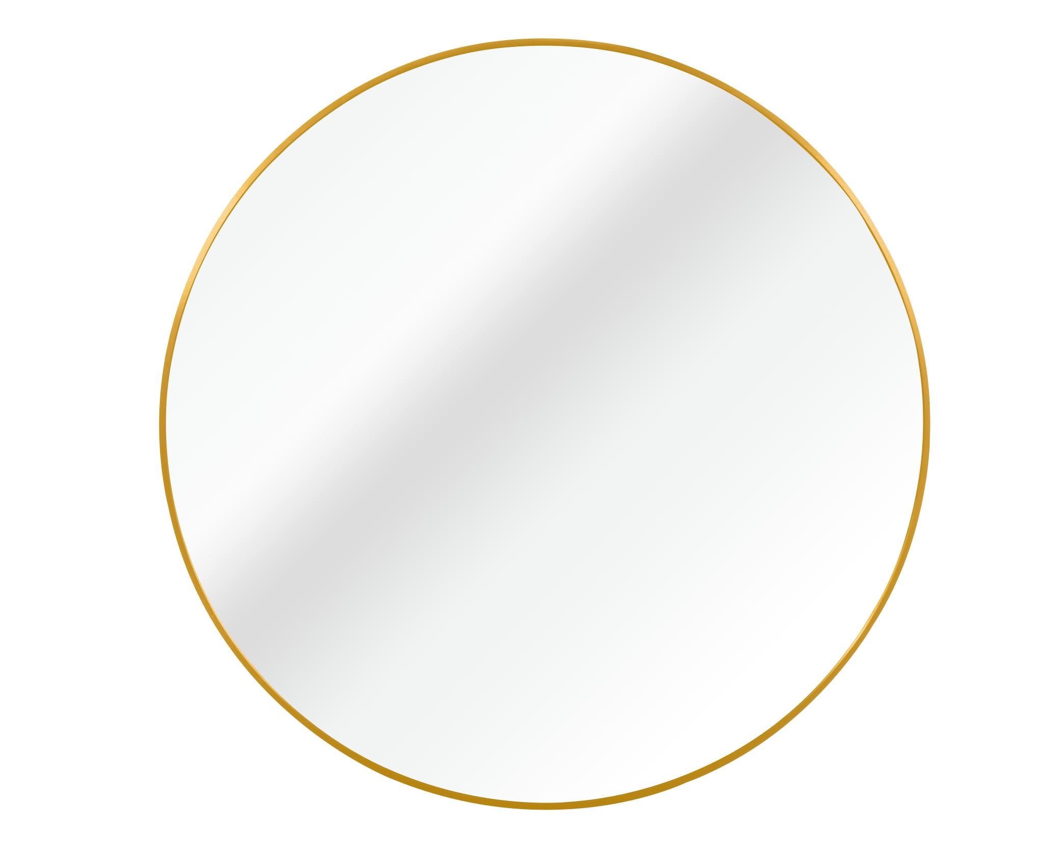16" Gold Aluminum Round Framed Bathroom Vanity Mirror - Bed & Bath