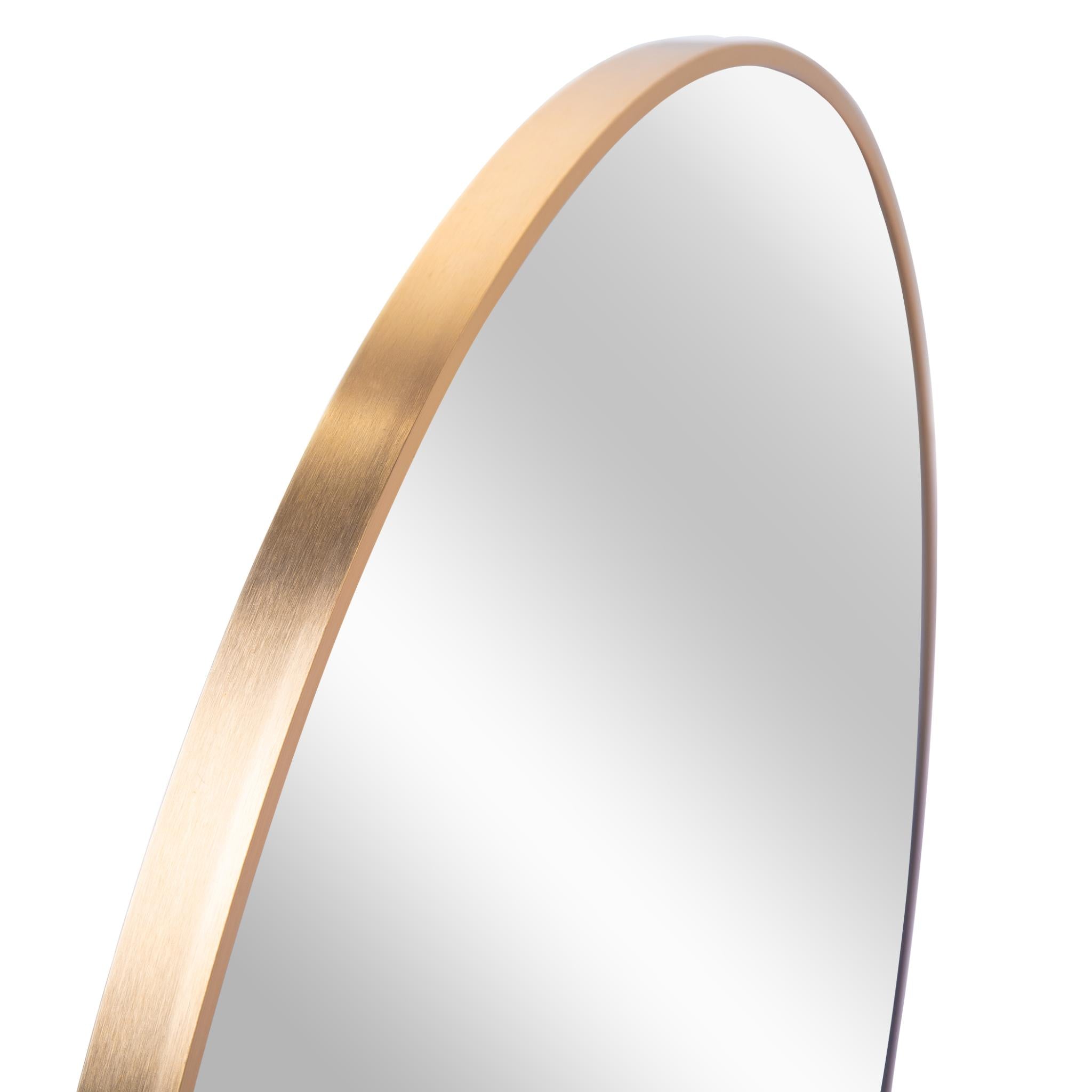 16" Gold Aluminum Round Framed Bathroom Vanity Mirror - Bed & Bath