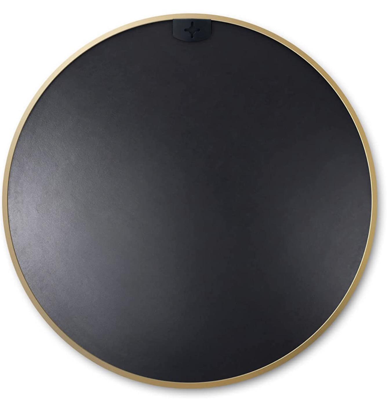 16" Gold Aluminum Round Framed Bathroom Vanity Mirror - Bed & Bath