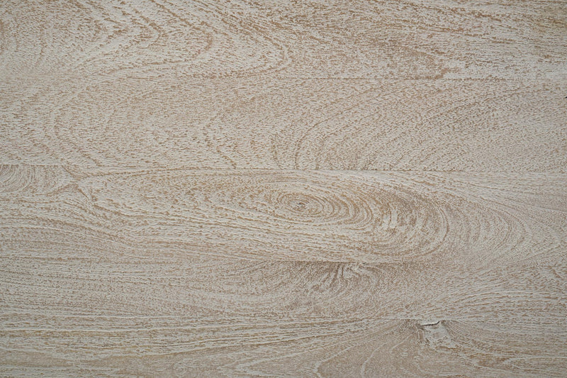 Close-up of whitewashed solid wood grain finish
