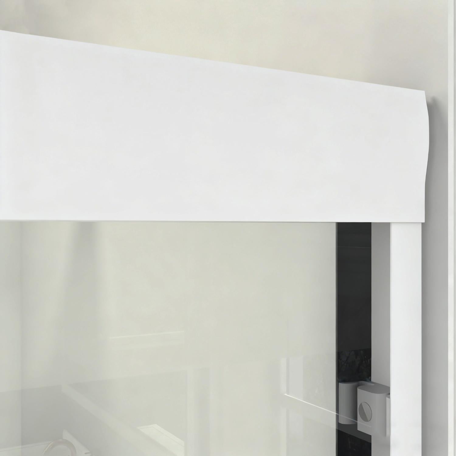 Aluminum shower door frame with clear tempered glass panel