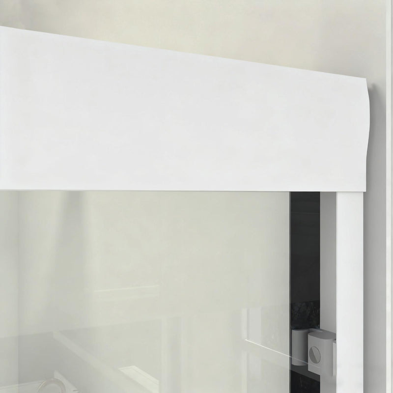 Aluminum shower door frame with clear tempered glass panel