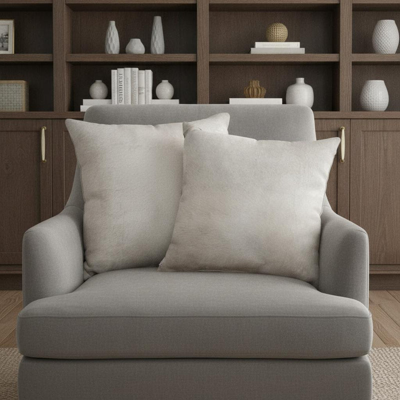 Set of Two Off White Cowhide Throw Pillow - Home Decor