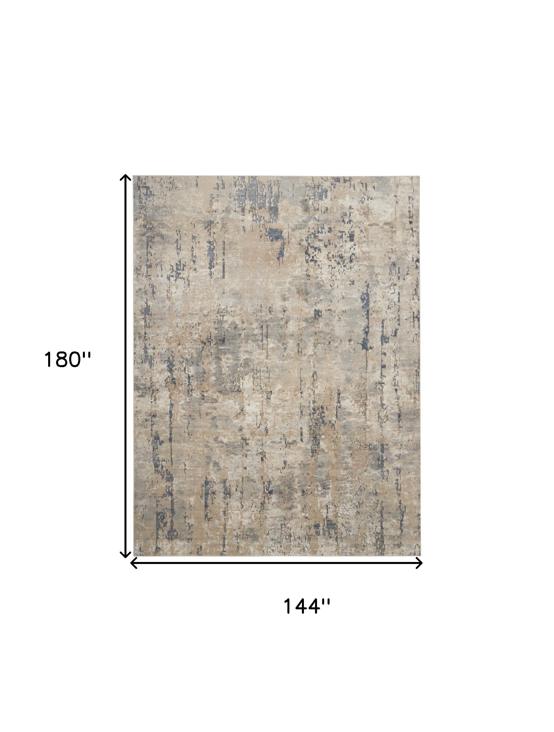 12' X 15' Beige and Gray Abstract Power Loom Area Rug - Home & Garden