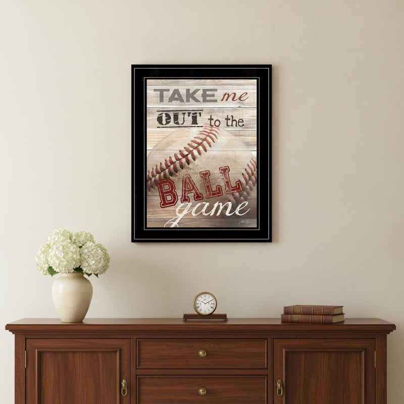 Take Me Out to the Ball Game 2 Black Framed Print Wall Art - Home Decor