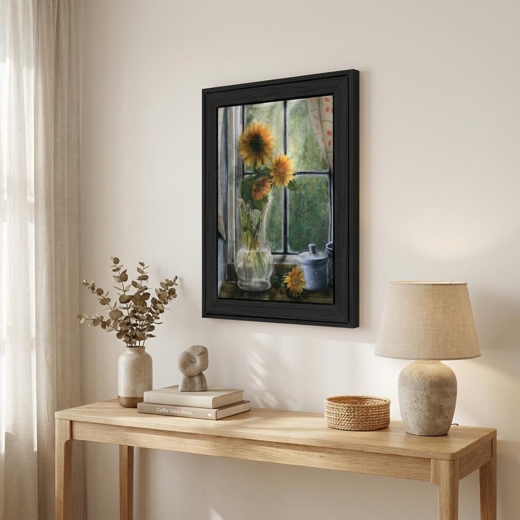 Morning Flower 2 Black Framed Print Wall Art - Home Decor