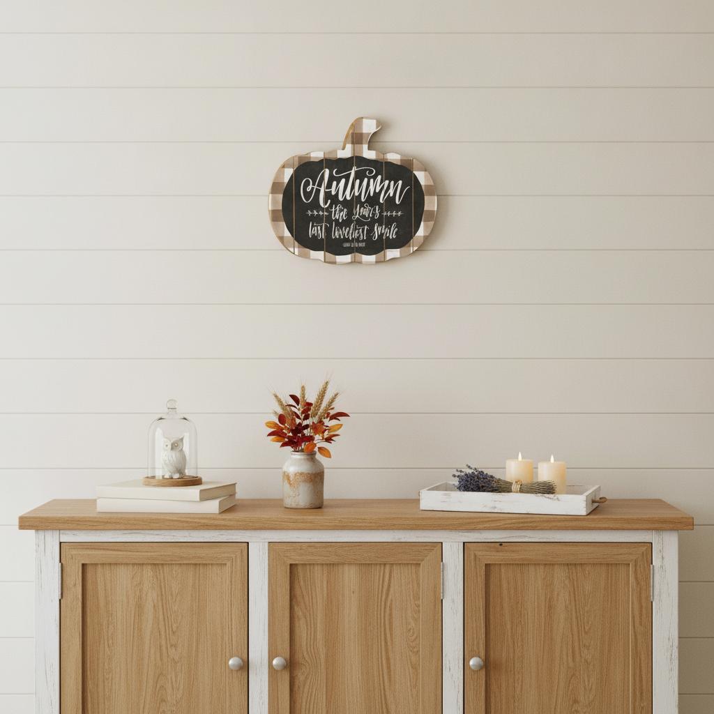 Autumn The Years Last Loveliest Smile Pumpkin Shape Wall Art - Home Decor