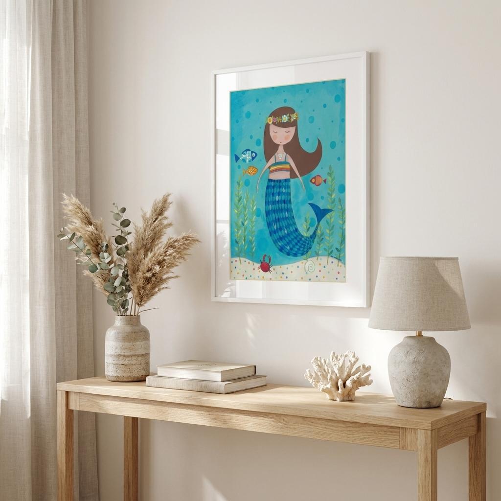 Under the Sea 6 White Framed Print Wall Art - Home Decor