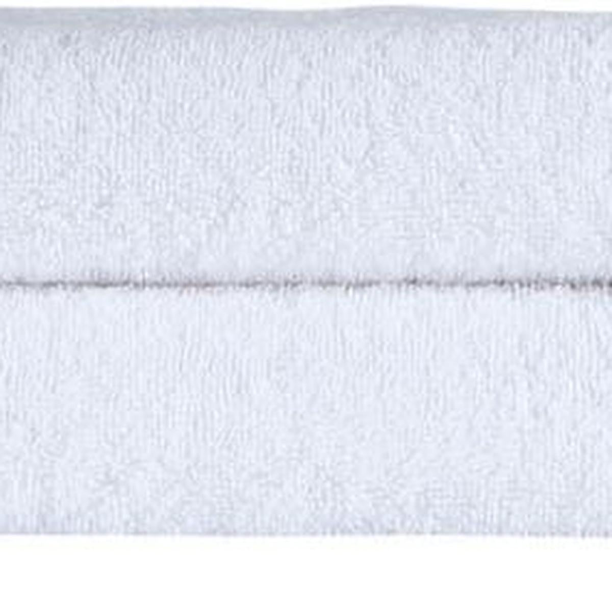White Turkish cotton bath towel with textured looped surface and plain hem
