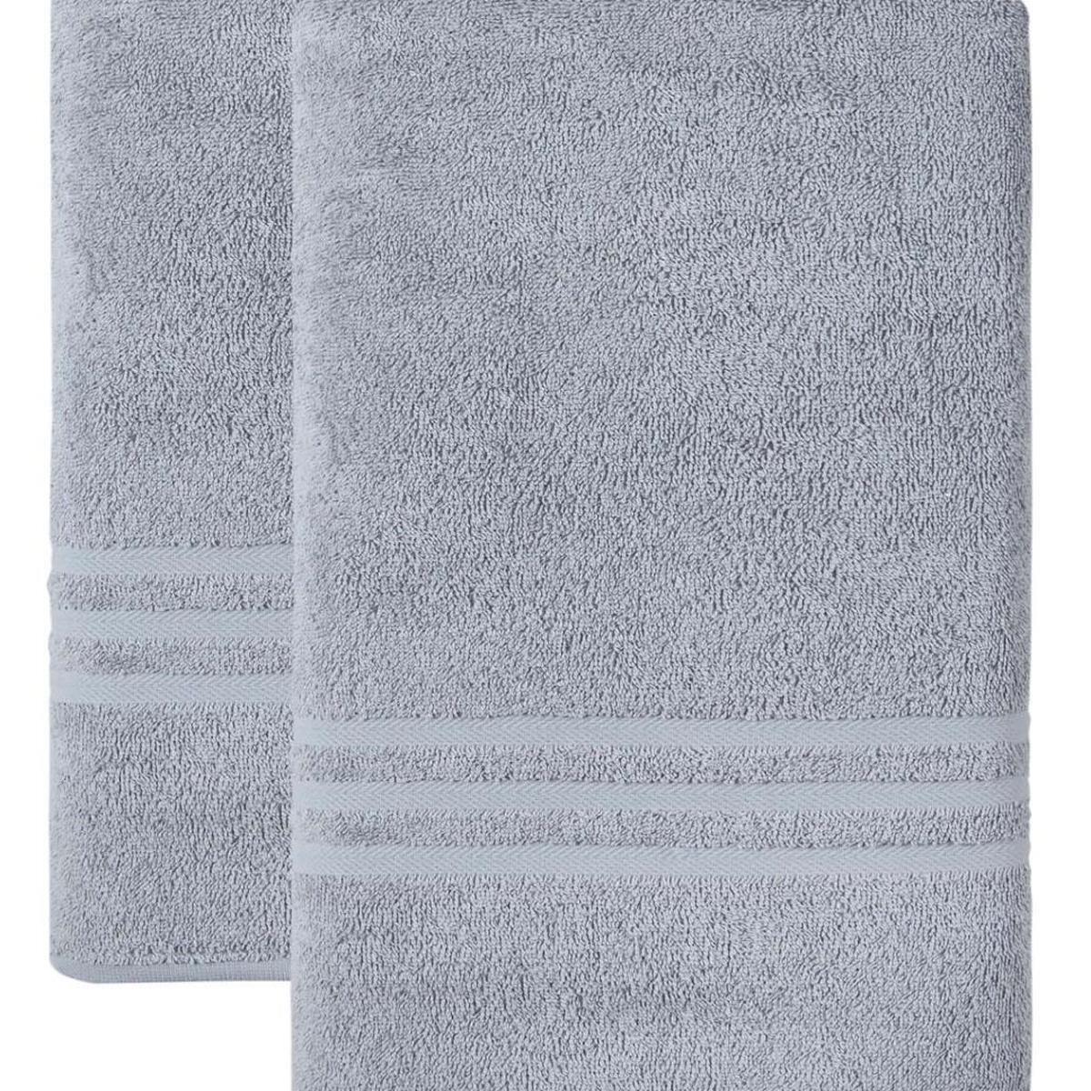 Light gray Turkish cotton bath towel texture with horizontal ribbed stripe detail