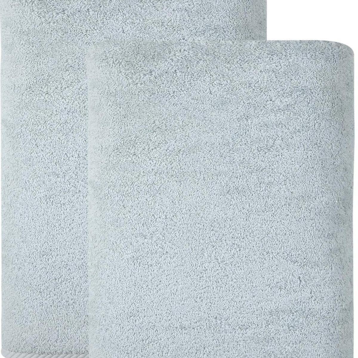 Aqua Turkish cotton bath sheet with textured terry weave, folded edge view