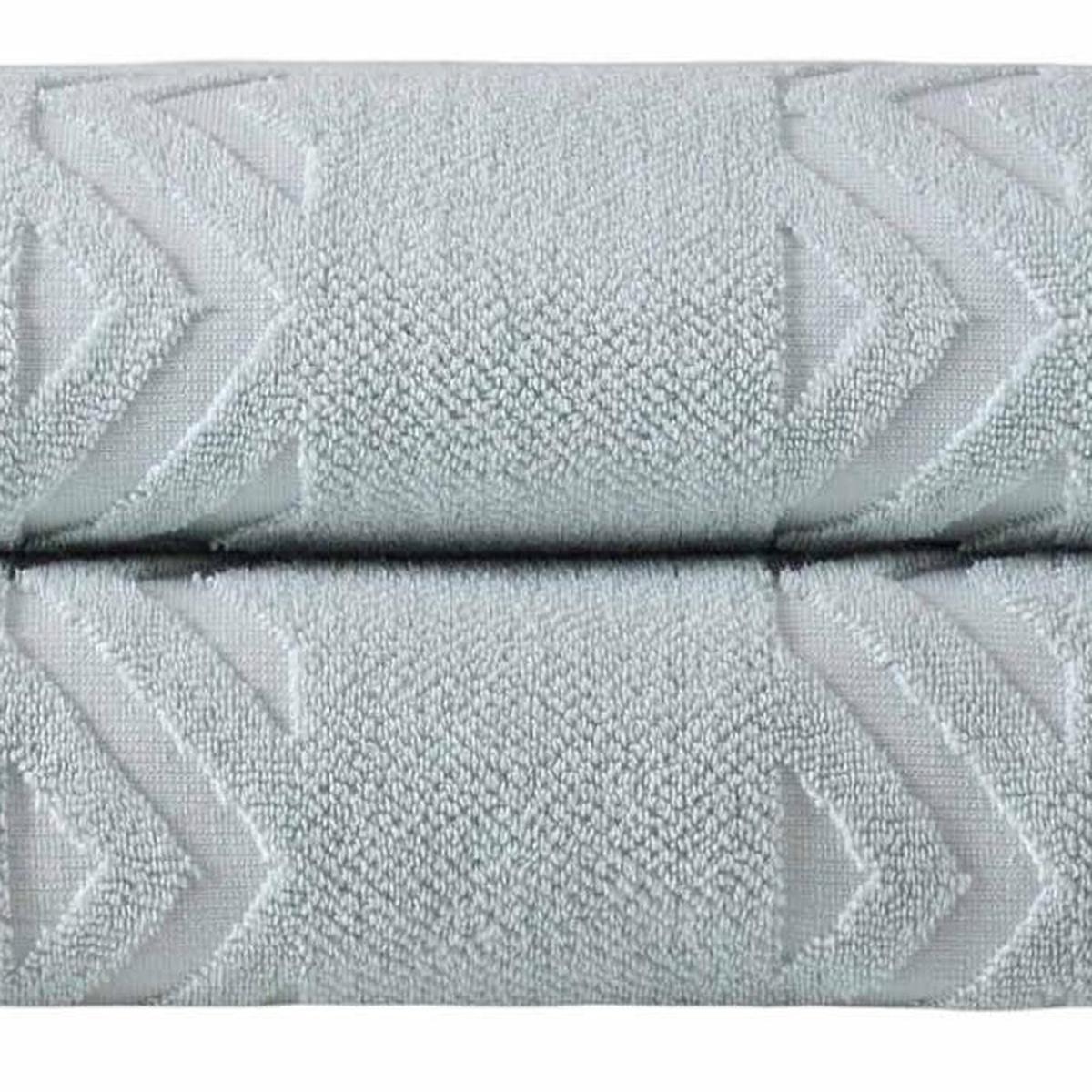 Aqua Turkish bath towel close-up with textured loop weave and white chevron pattern
