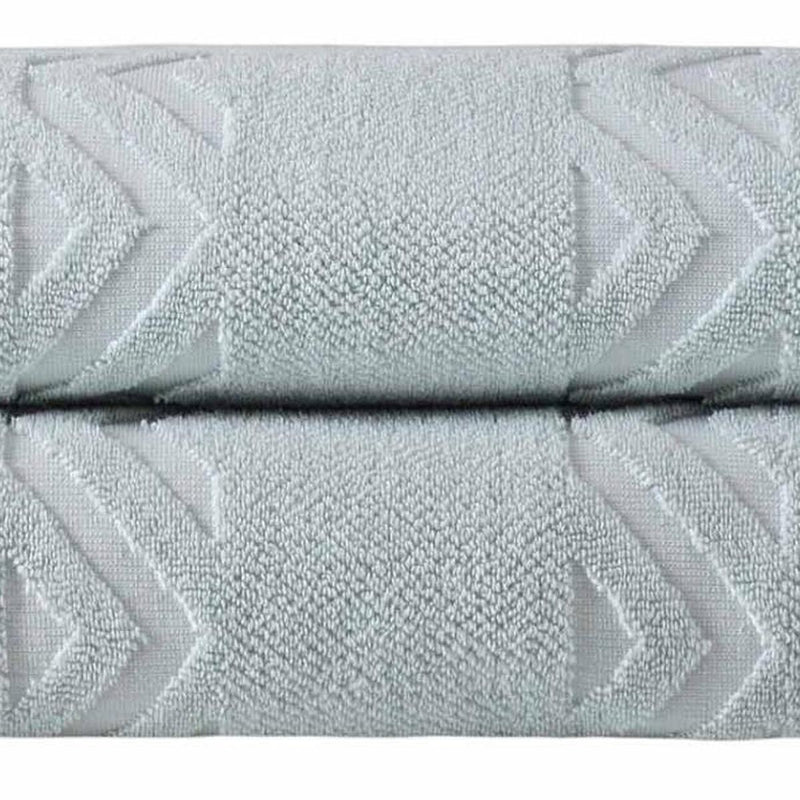 Aqua Turkish bath towel close-up with textured loop weave and white chevron pattern