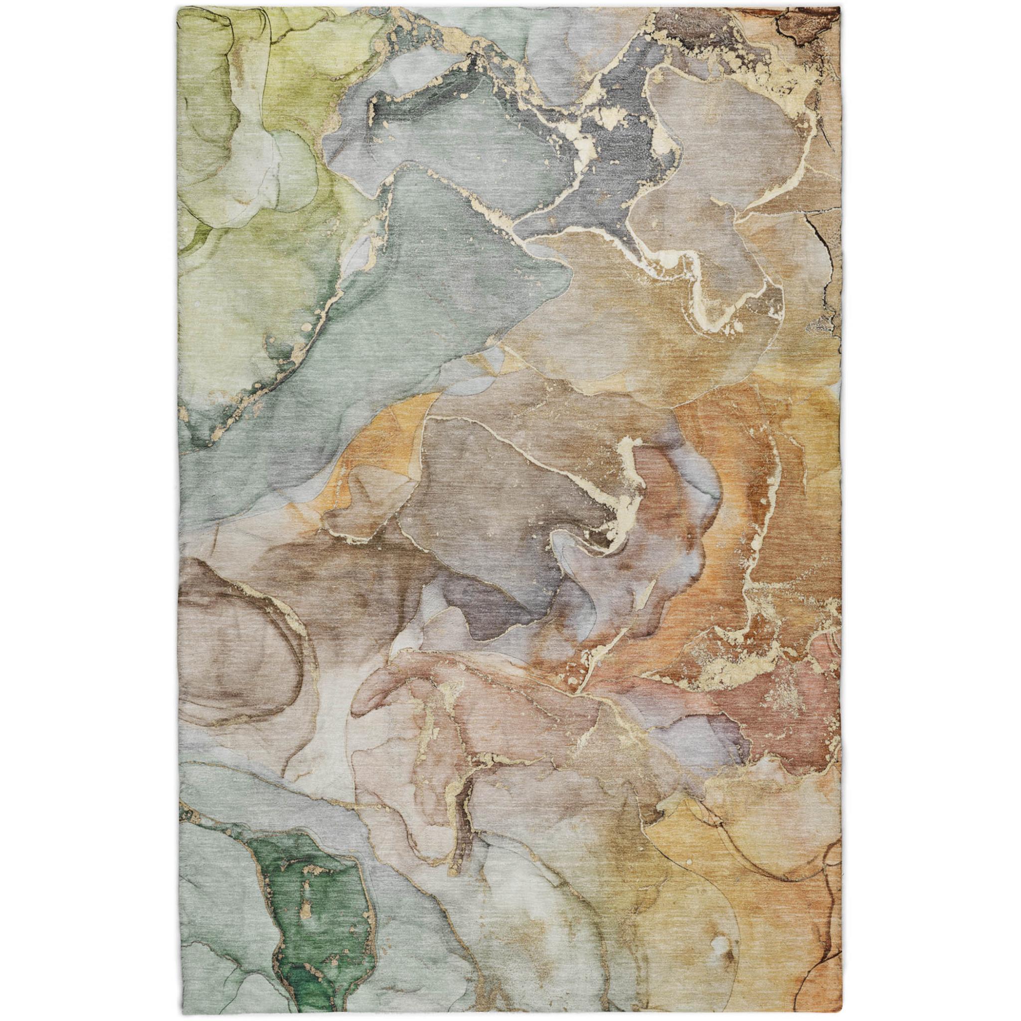 10' X 14' Beige And Taupe Abstract Shag Washable Area Rug With UV Protection - Home & Garden