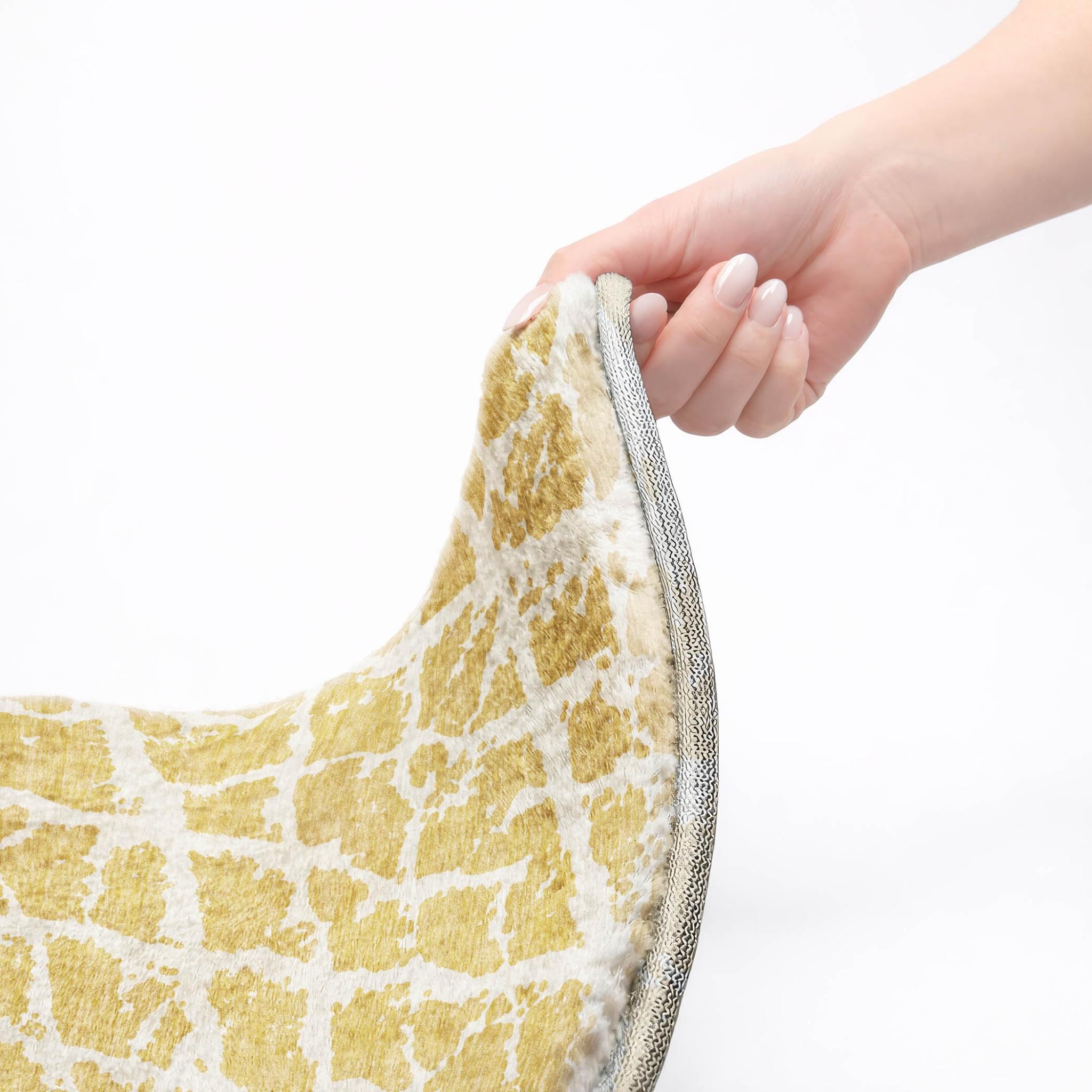 5' X 8' Gold And Ivory Geometric Shag Washable Area Rug With UV Protection - Home & Garden