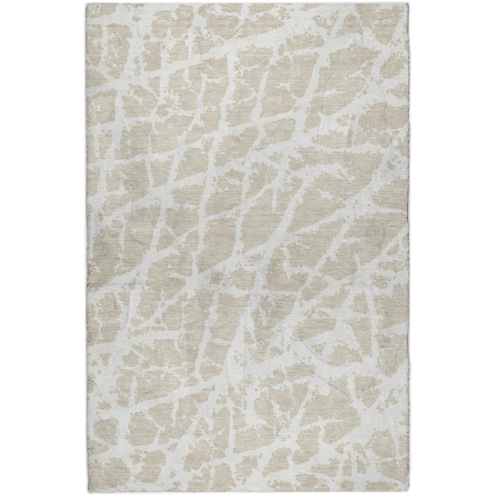 10' X 14' Beige And Ivory Geometric Shag Washable Area Rug With UV Protection - Home & Garden