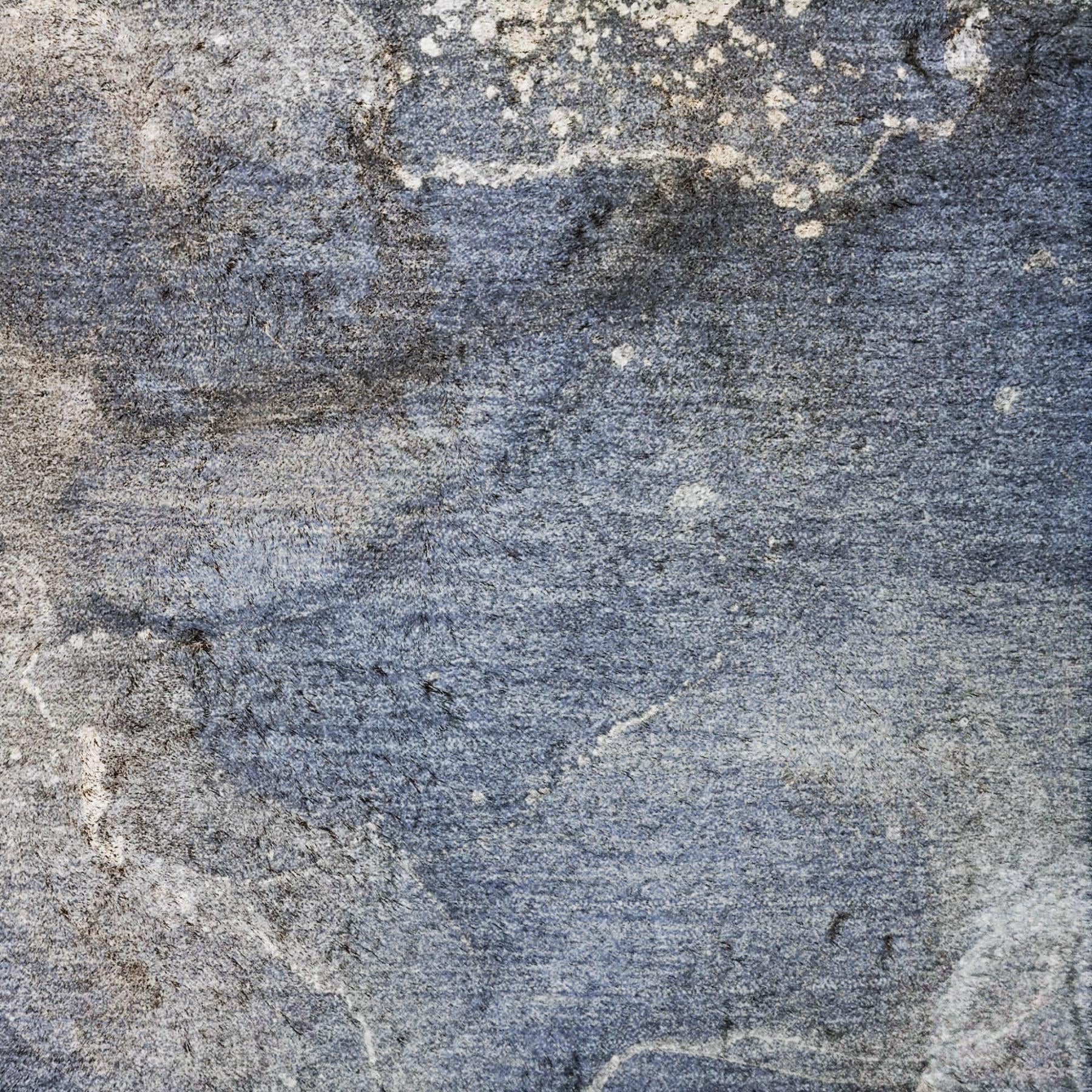 3' X 5' Navy Blue And Blue Abstract Shag Washable Area Rug With UV Protection - Home & Garden