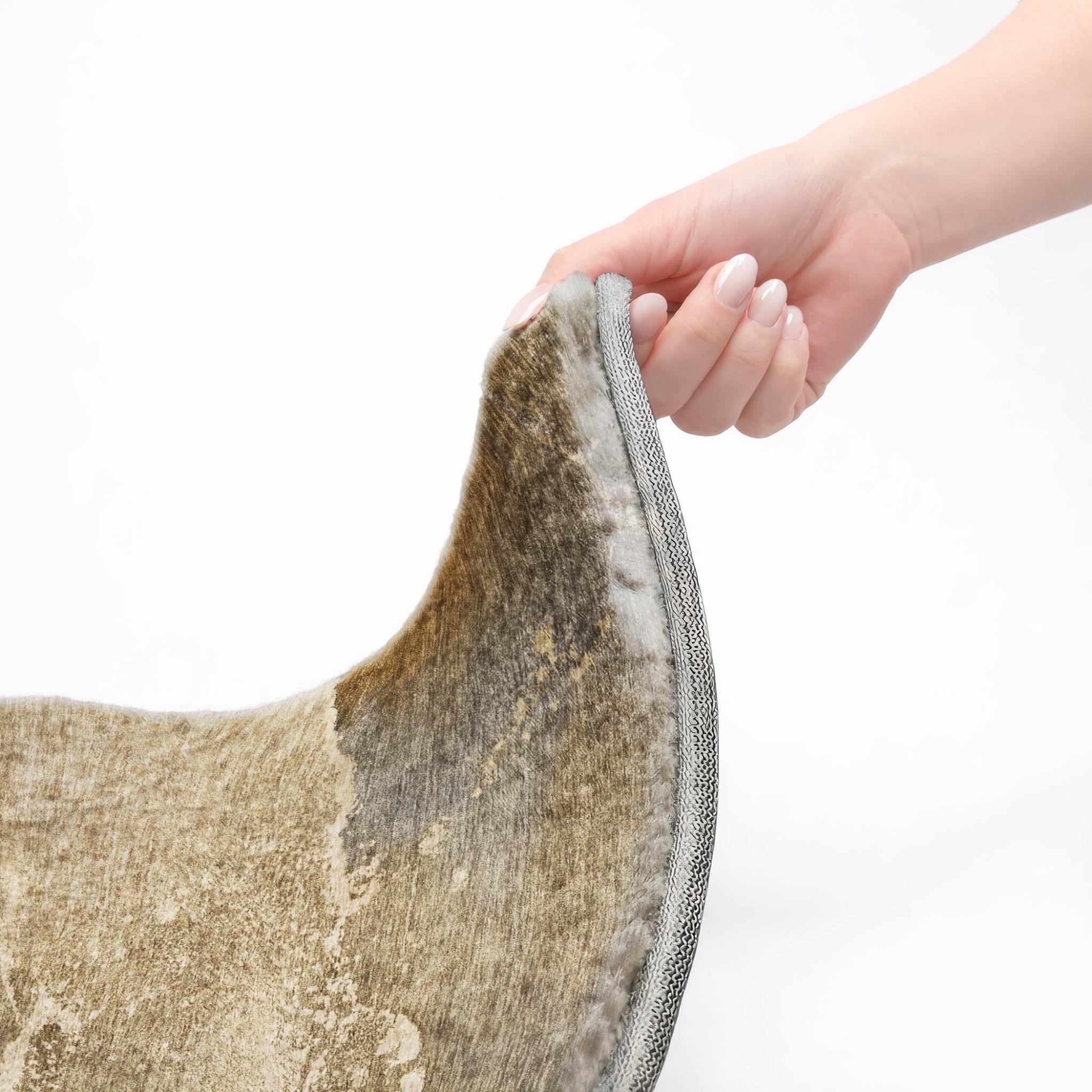 10' X 14' Brown And Taupe Abstract Shag Washable Area Rug With UV Protection - Home & Garden