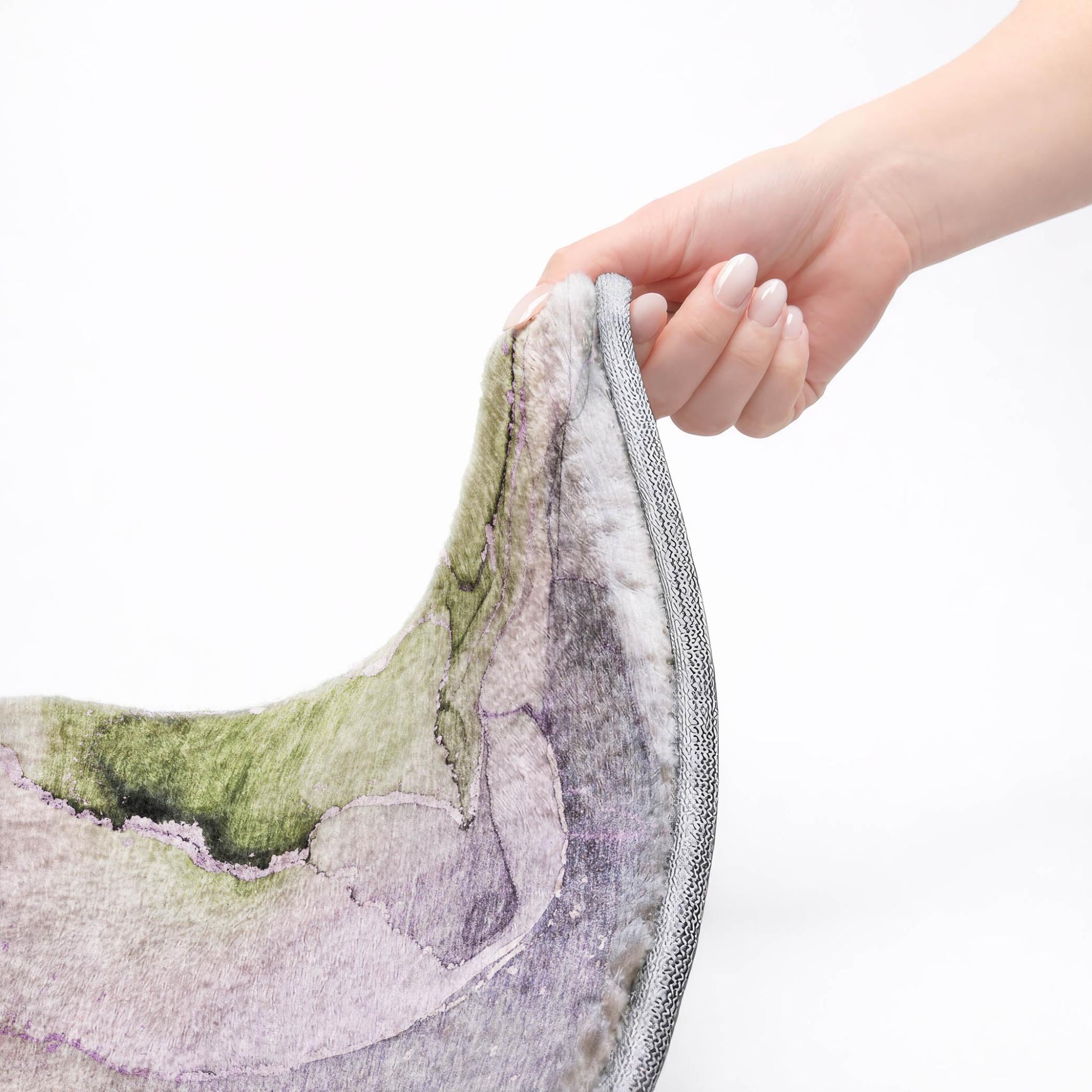 3' X 5' Purple And Lavender Abstract Shag Washable Area Rug With UV Protection - Home & Garden