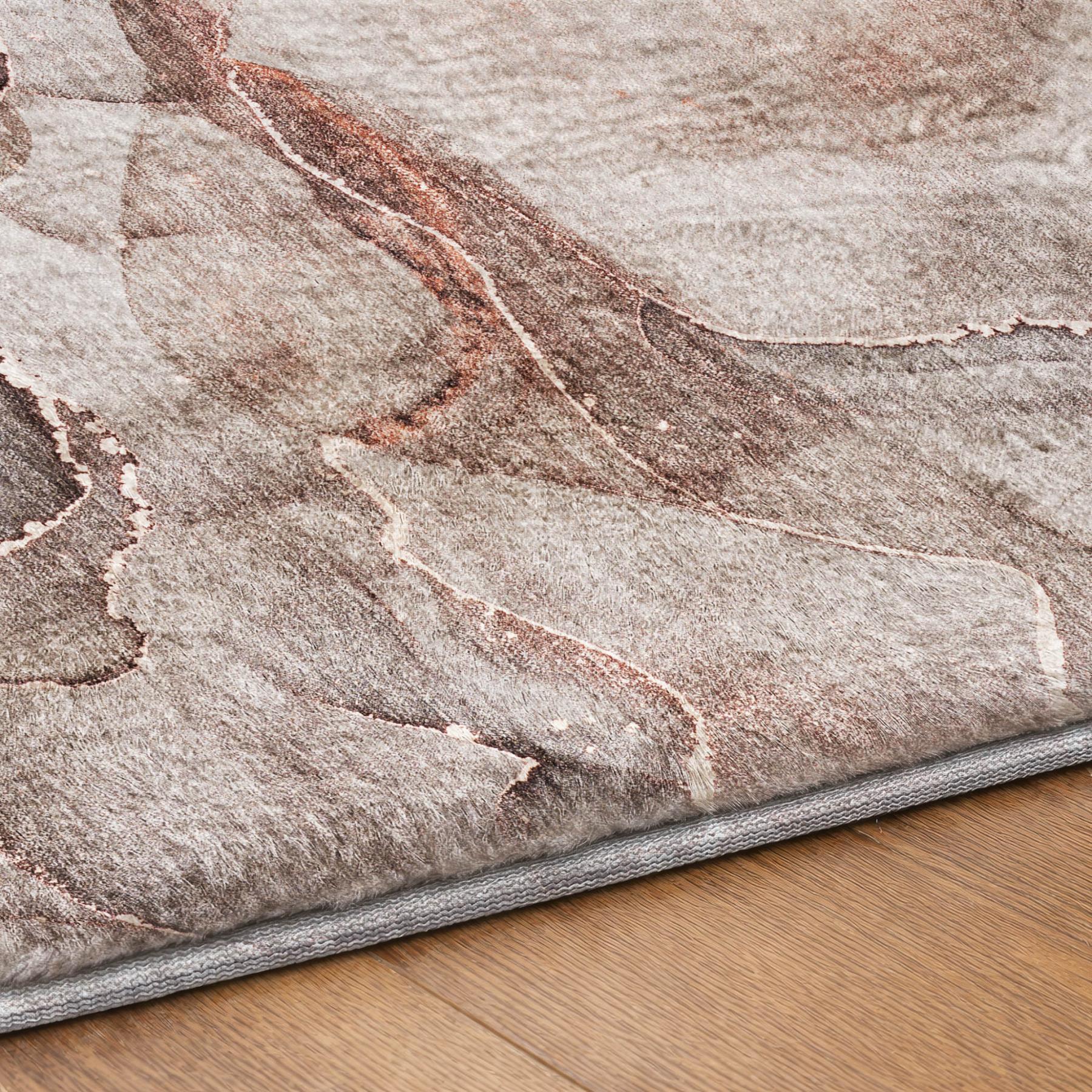 5' X 8' Gray And Charcoal Abstract Shag Washable Area Rug With UV Protection - Home & Garden