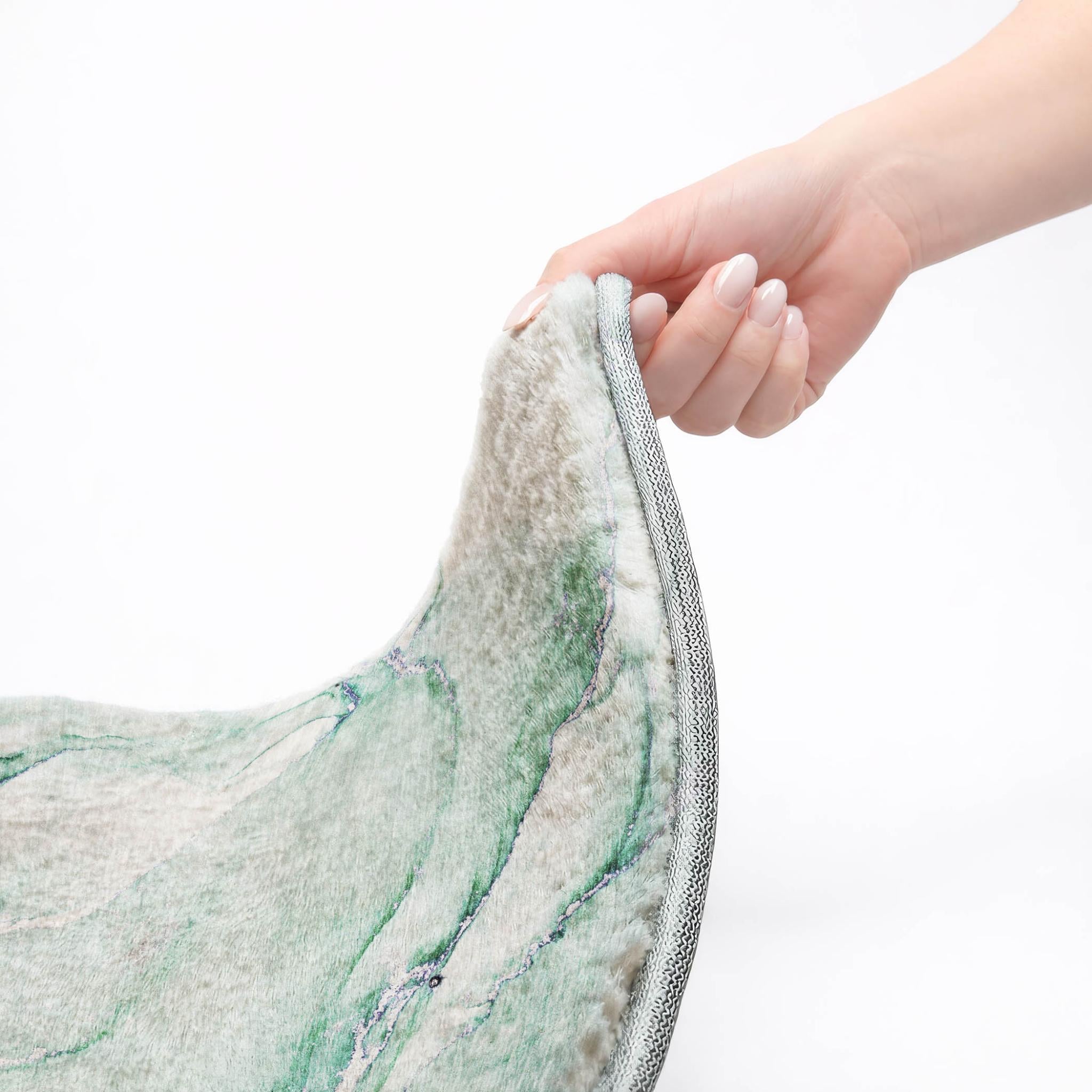 10' X 14' Green And Teal Abstract Shag Washable Area Rug With UV Protection - Home & Garden