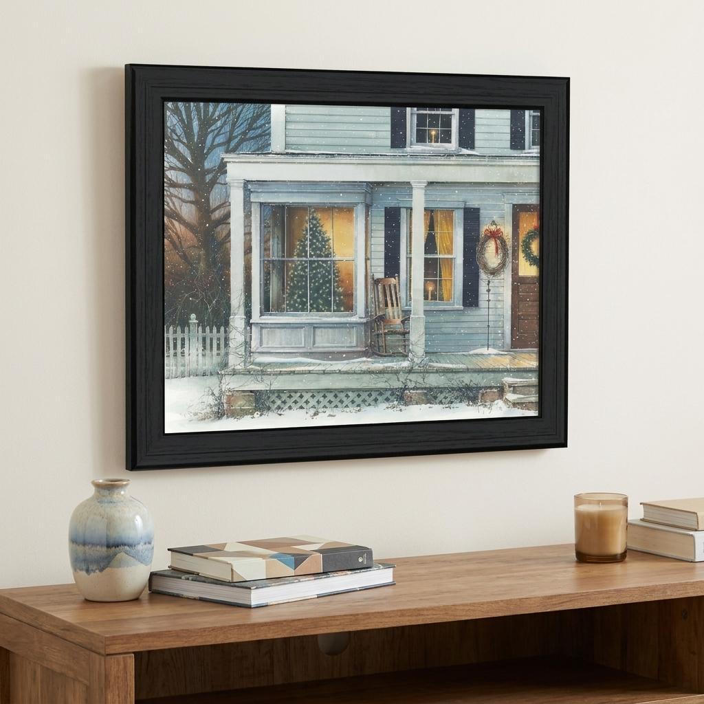 December Glow Black Framed Wall Art - Home Decor