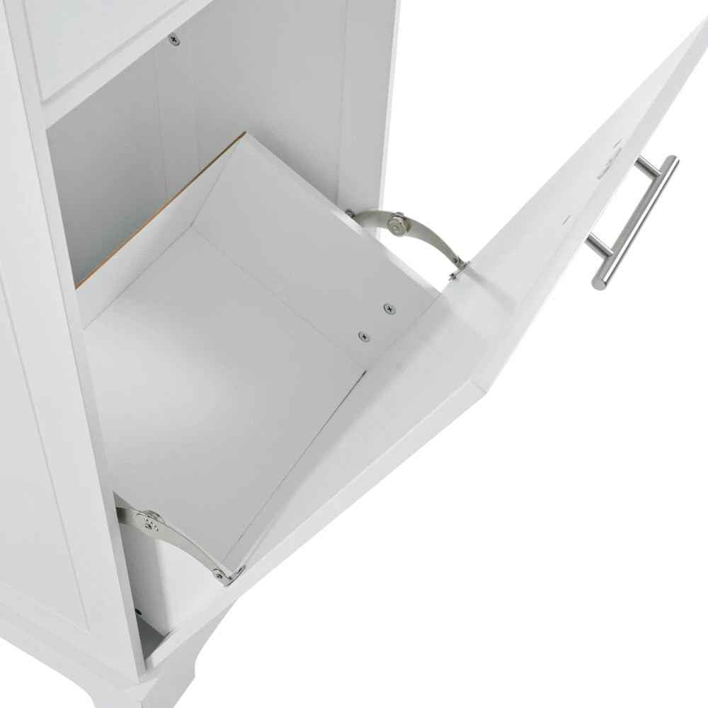 49" White Wood Rolling Kitchen Island With Storage