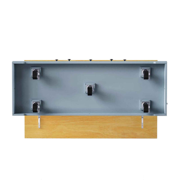 53" Light Blue Wood Rolling Kitchen Island With Storage