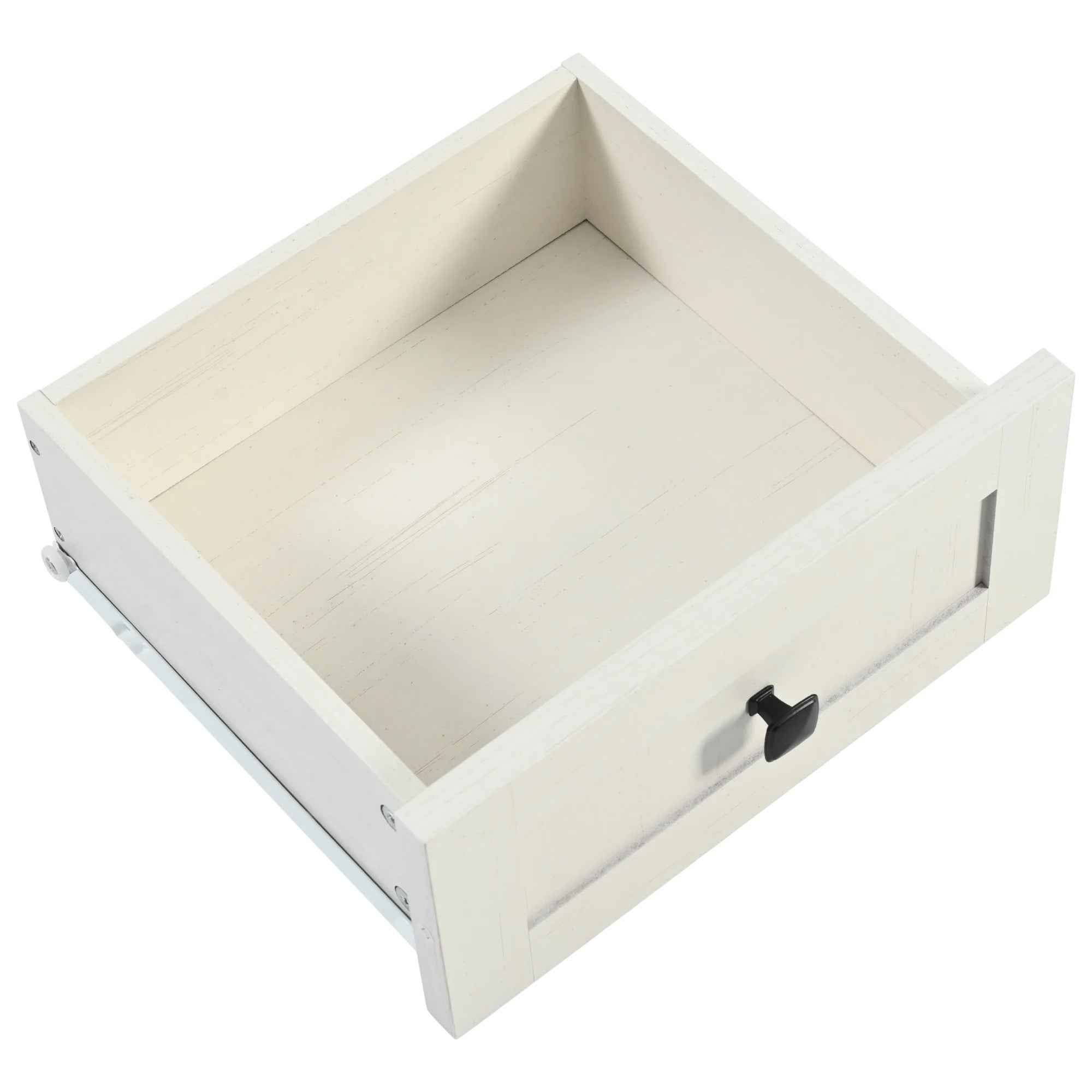 54" White Wood Rolling Kitchen Island