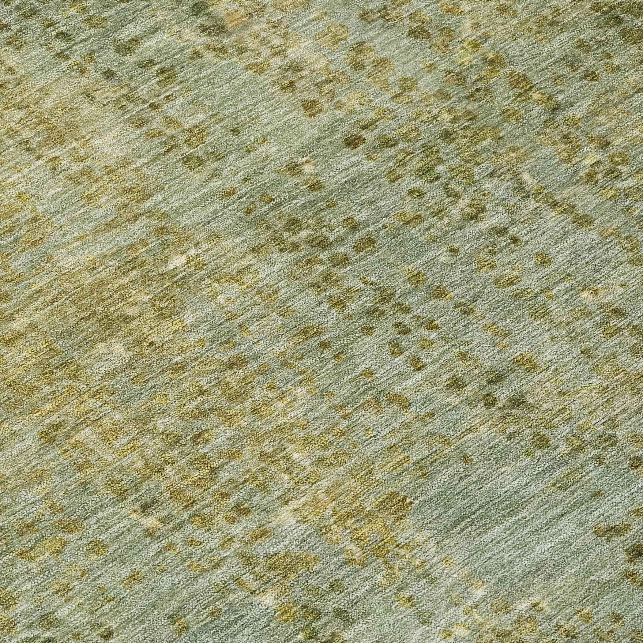 8' X 10' Green And Ivory Abstract Washable Indoor Outdoor Area Rug