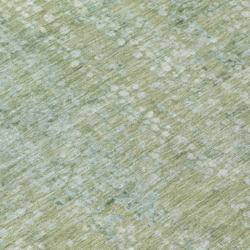 3' X 5' Green And Ivory Abstract Washable Indoor Outdoor Area Rug