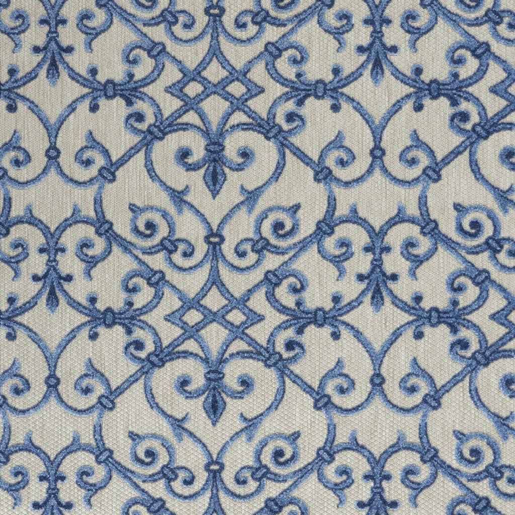 5' X 8' Blue And Gray Indoor Outdoor Area Rug