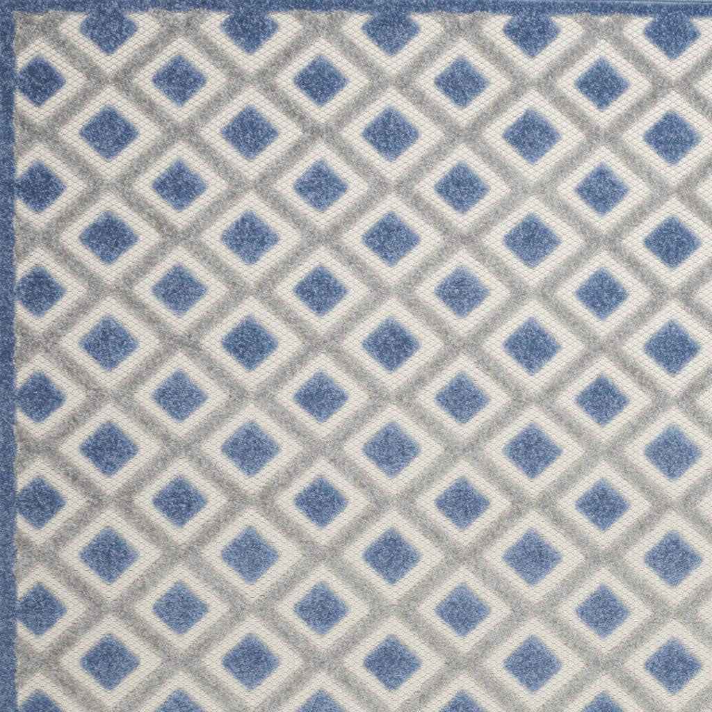 5' X 8' Blue And Gray Indoor Outdoor Area Rug