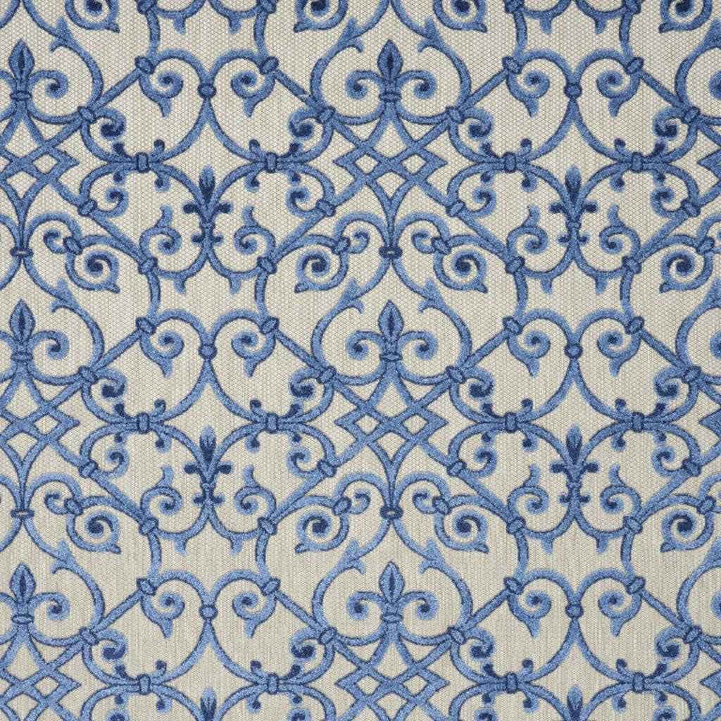 8' X 11' Blue And Gray Indoor Outdoor Area Rug